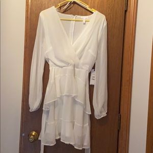 White flowy wrap dress